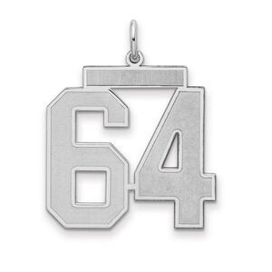 Sterling Silver, Jersey Collection, Large Number 64 Pendant